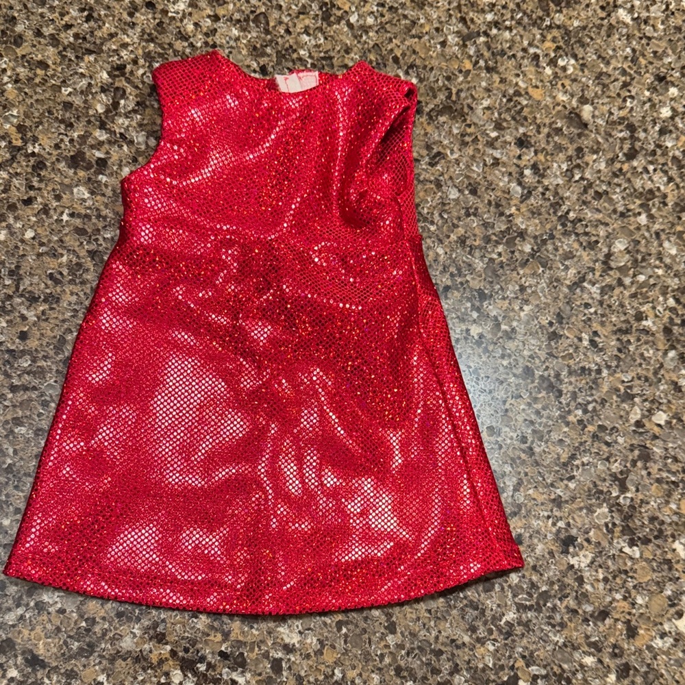 American Girl Sized 18" Doll Red Shimmery Dress Handmade
